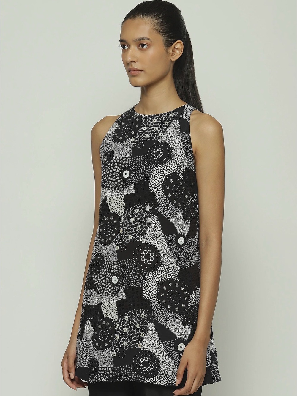 ABRAHAM & THAKORE black & white mini dress - Picture 7 of 8